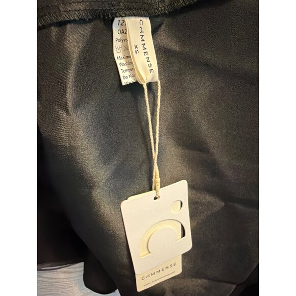 NWT Commense Satin Knotted Double Pocket Open Back Pleated Mini Dress Size XS - Picture 3 of 3